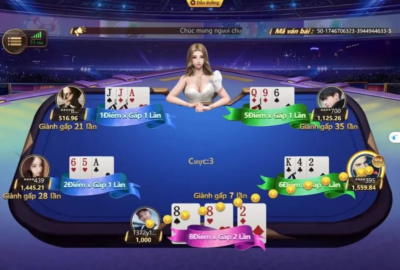 Giao diện bàn chơi bài cào King88 trực tuyến
