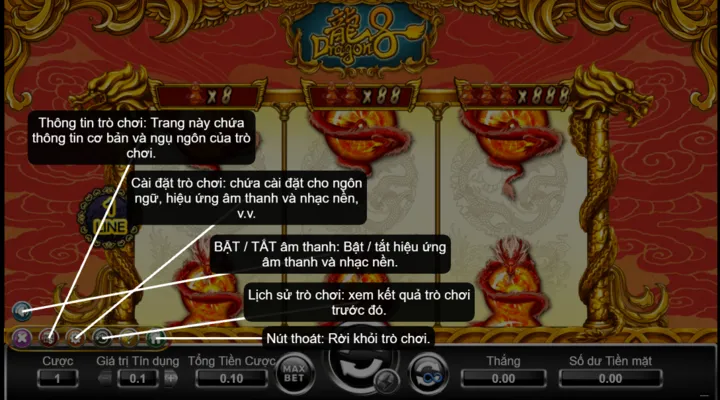 Giao diện bàn cược game bài phất như rồng king88 online