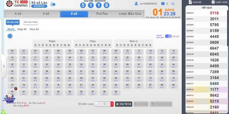 Giao diện tham gia xổ số Lào King88 uy tín, dễ trúng